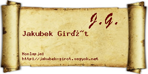 Jakubek Girót névjegykártya